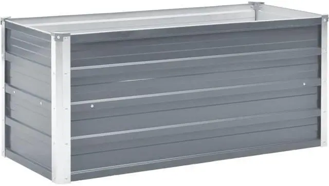 Main image of vidaXL Garden Raised Bed Open Bottom Galvanized Steel 39.4" Gray DIY Planter