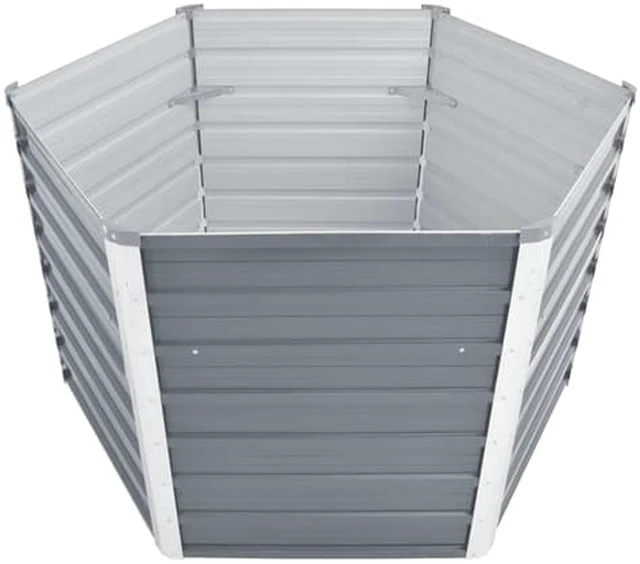 Alt view image 3 of 6 - vidaXL Garden Raised Bed Open Bottom Galvanized Steel 50.8" Gray DIY Planter