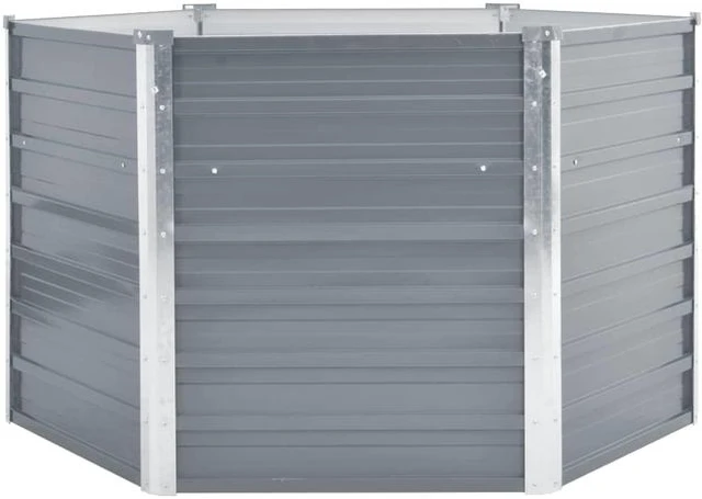 Main image of vidaXL Garden Raised Bed Open Bottom Galvanized Steel 50.8" Gray DIY Planter