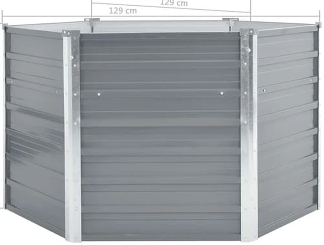 Alt view image 2 of 6 - vidaXL Garden Raised Bed Open Bottom Galvanized Steel 50.8" Gray DIY Planter