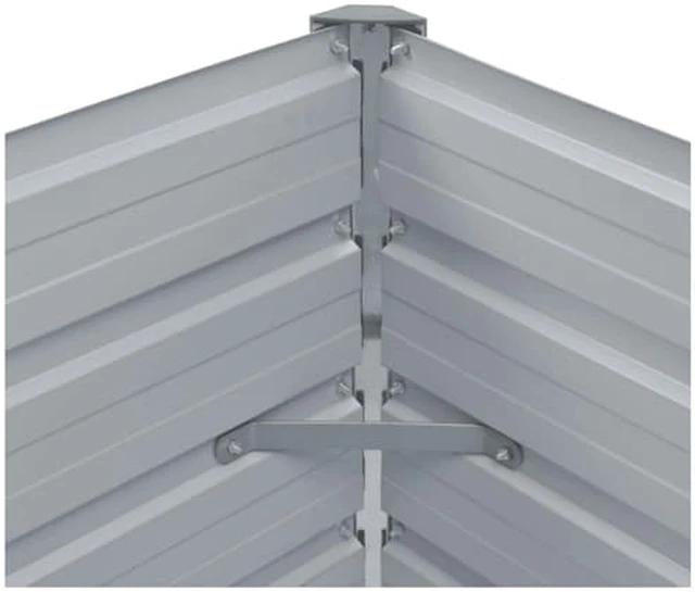 Alt view image 4 of 6 - vidaXL Garden Raised Bed Open Bottom Galvanized Steel 50.8" Gray DIY Planter
