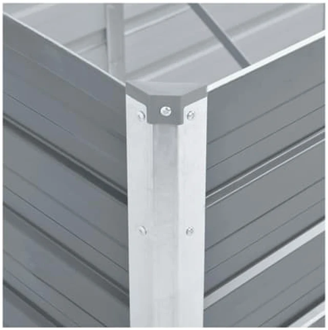 Alt view image 5 of 6 - vidaXL Garden Raised Bed Open Bottom Galvanized Steel 50.8" Gray DIY Planter