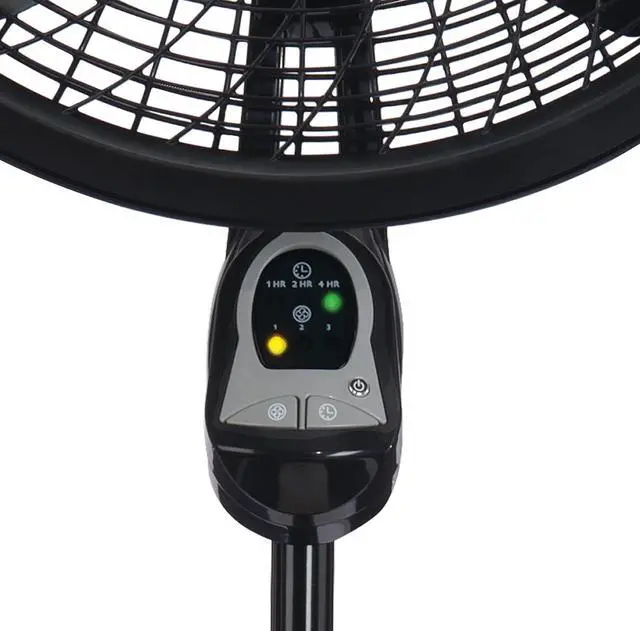 Alt view image 6 of 10 - Lasko 18" 3-Speed Oscillating Cyclone Pedestal Fan with Remote and Timer, 1843, Black