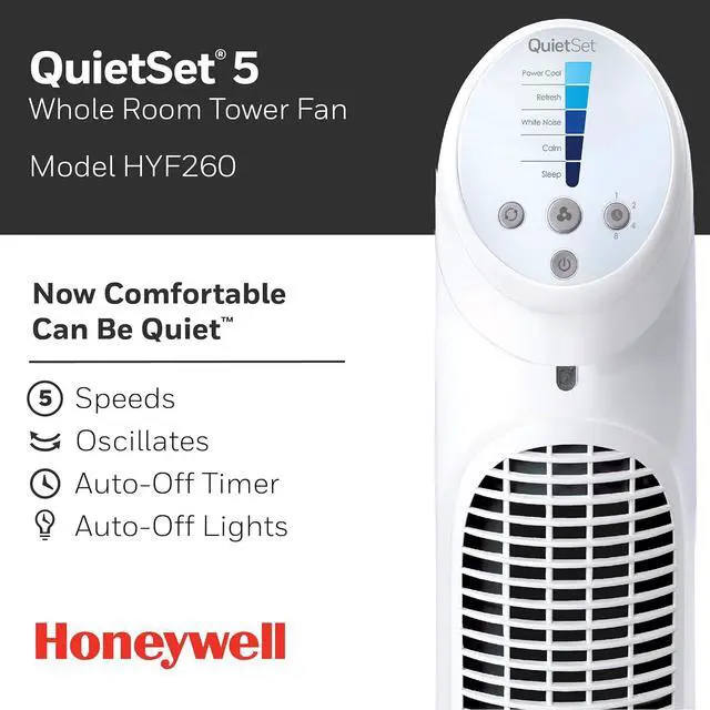 Alt view image 2 of 9 - Honeywell QuietSet 5 Tower Fan (HYF260)