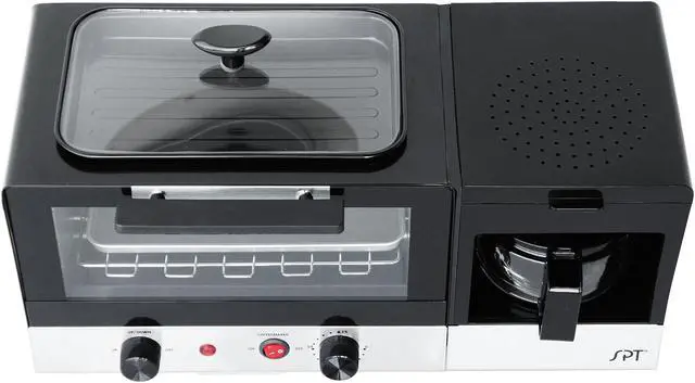 Alt view image 3 of 7 - Sunpentown 3-in-1 Breakfast Maker, Stainless Steel & Black BM-1120B