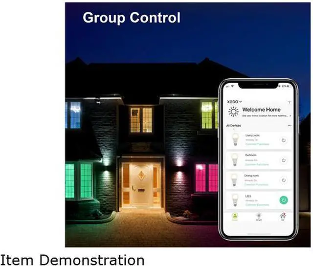 Alt view image 4 of 6 - XODO LB2-4PK Smart Wifi PAR38 E26 Dimmable Light Bulb Compatible With Google, Alexa - 11W (75W Equivalent) 900LM RGB+W - LED Multi-Color, Adjustable Color Changing Smart Bulb ETL Listed (4-Pack)