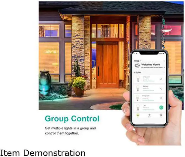 Alt view image 3 of 7 - XODO LB4-2PK Smart Wifi B11 E12 Dimmable Ceiling Fan Candle Light Bulb Compatible With Google, Alexa - 5W (30W Equivalent) 350LM RGB+W - LED Multi-Color, Adjustable Color Smart Bulb ETL Listed 2-Pack