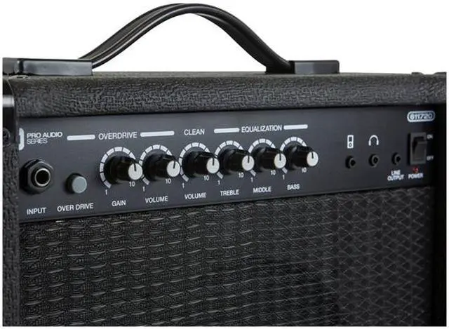 Alt view image 4 of 4 - Monoprice 20-Watt 1x8 Guitar Combo Amplifier - Black With 86dB of Gain, 1/4 Inch, Headphone and 3.5mm Aux Mp3 Inputs For Electric Guitars