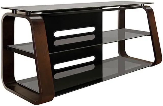 ♥*様 BOHEMIANSEOUL OFFSHOULDER CURVED T B Curved Wood Flat Panel Audio Video Furniture (Deep Espresso