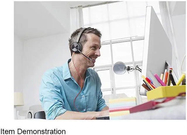 Alt view image 5 of 6 - Poly - Blackwire 8225 Wired Headset with Boom Mic (Plantronics) - Dual-Ear (Stereo) Computer Headset - USB-A to Connect to Your PC/Mac - Active Noise Canceling - Works with Teams, Zoom & More