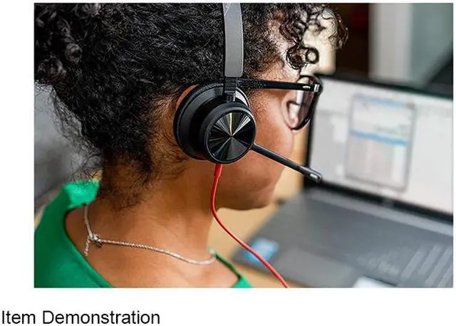 Alt view image 6 of 6 - Poly - Blackwire 8225 Wired Headset with Boom Mic (Plantronics) - Dual-Ear (Stereo) Computer Headset - USB-A to Connect to Your PC/Mac - Active Noise Canceling - Works with Teams, Zoom & More