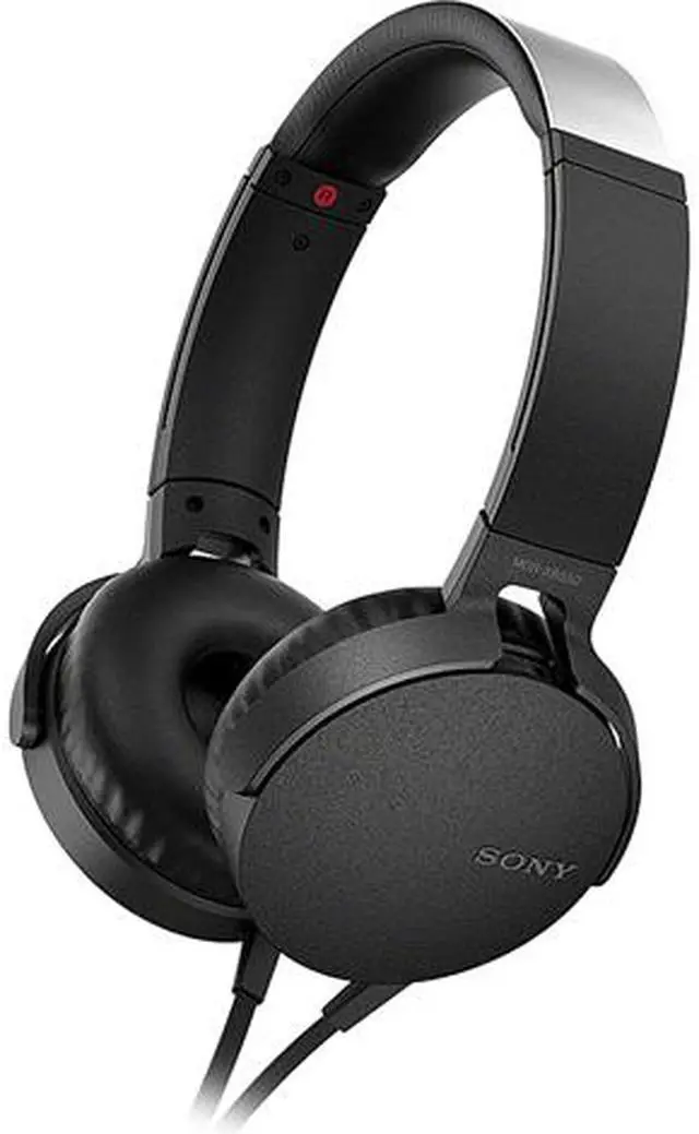 Main image of Sony Extra Bass On-Ear Headphones with 30mm drivers, Powerful Music, Comfort Ear Pads, Mic and Remote for Apple and Android Smartphones, Black, MDRXB550AP/B