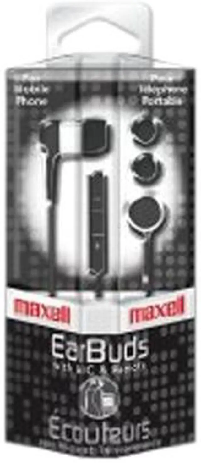 Alt view image 2 of 2 - Maxell 190300 - IEMICBLK Stereo In-Ear Earbuds with Microphone & Remote (Black)