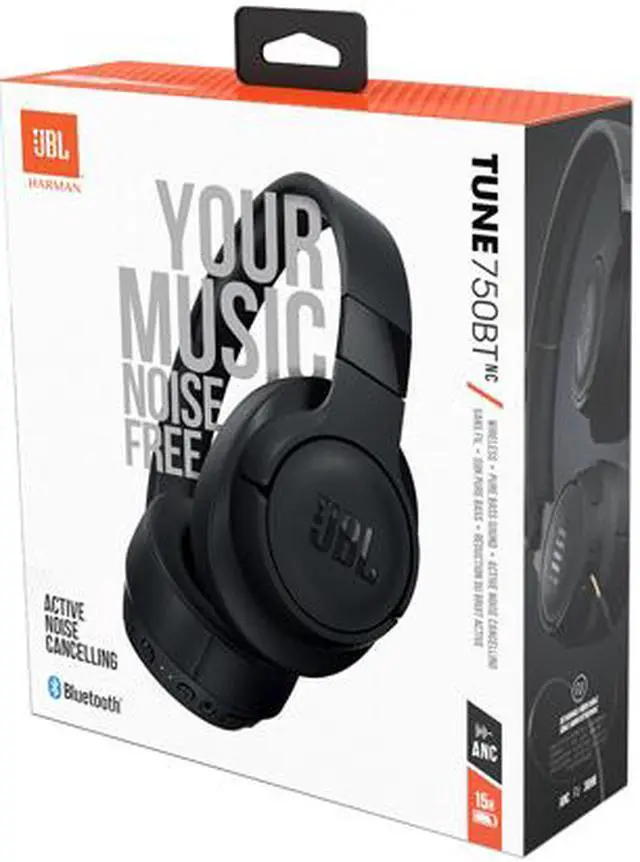 Alt view image 12 of 12 - JBL Tune 750 On-Ear Wireless Headphones with Noise-Cancelling (Black)