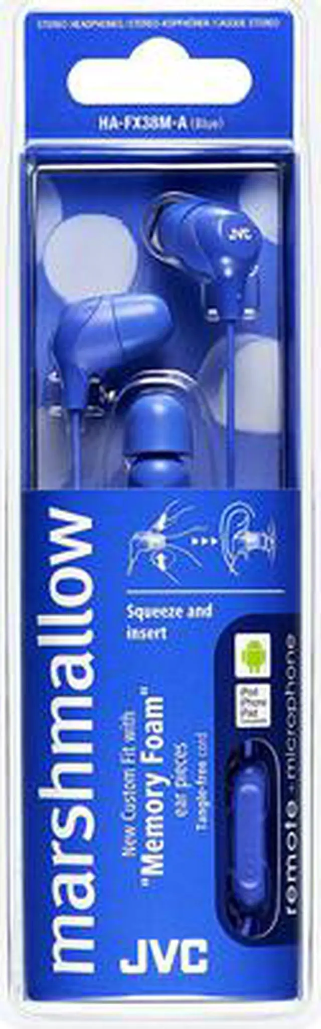 Alt view image 2 of 2 - JVC HA-FX38M Marshmallow In-Ear Headphone - Blue - HAFX38MA