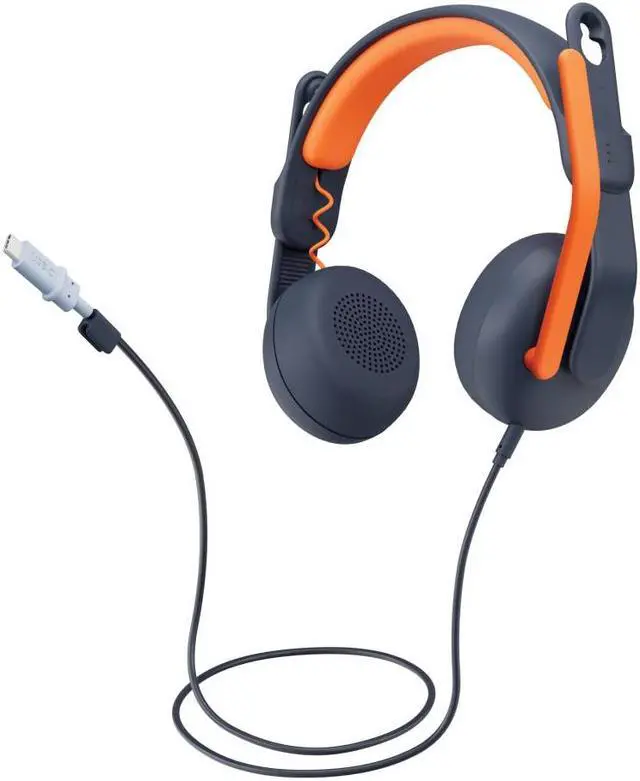 Alt view image 3 of 3 - Logitech Zone Learn Headset - Stereo - USB Type C - Wired - On-ear - Binaural - Circumaural - 4.30 ft Cable - Omni-directional Microphone - Noise Canceling - Classic Blue