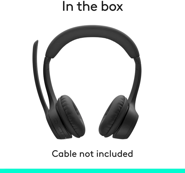 Alt view image 10 of 10 - Logitech Zone 300 Wireless Bluetooth Headset With Noise-Canceling Microphone, Compatible with Windows, Mac, Chrome, Linux, iOS, iPadOS, Android, Black