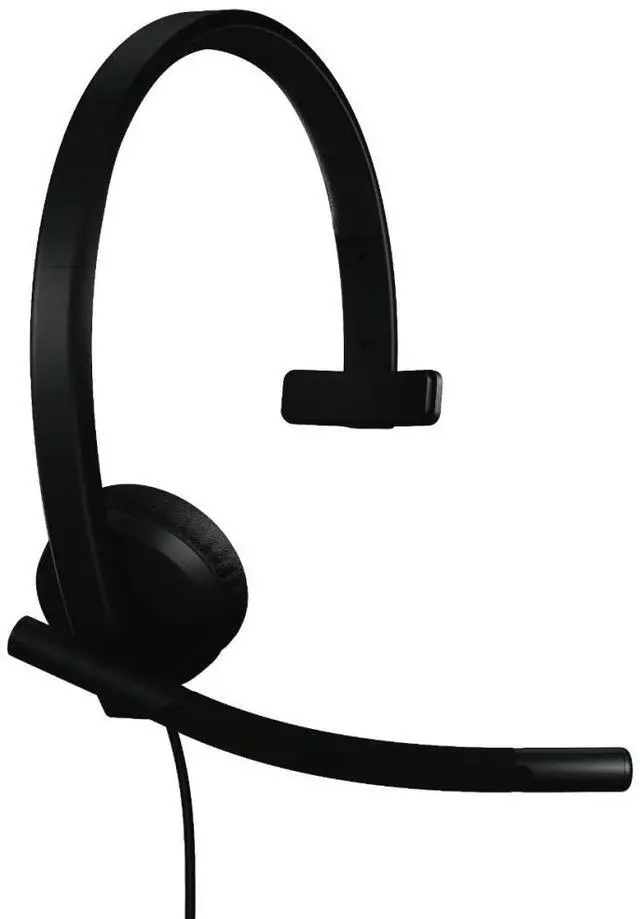 Alt view image 3 of 11 - Logitech H570e USB Headset With Microphone for PC and Mac, USB-A Wired Headset With Mono Sound, Noise-Canceling Mics and Inline Controls, Certified for Microsoft Teams, Black