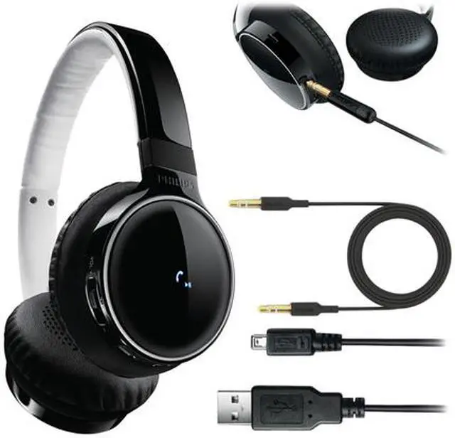 Alt view image 7 of 7 - Philips SHB9100 Bluetooth Over-Ear Headphones - Black