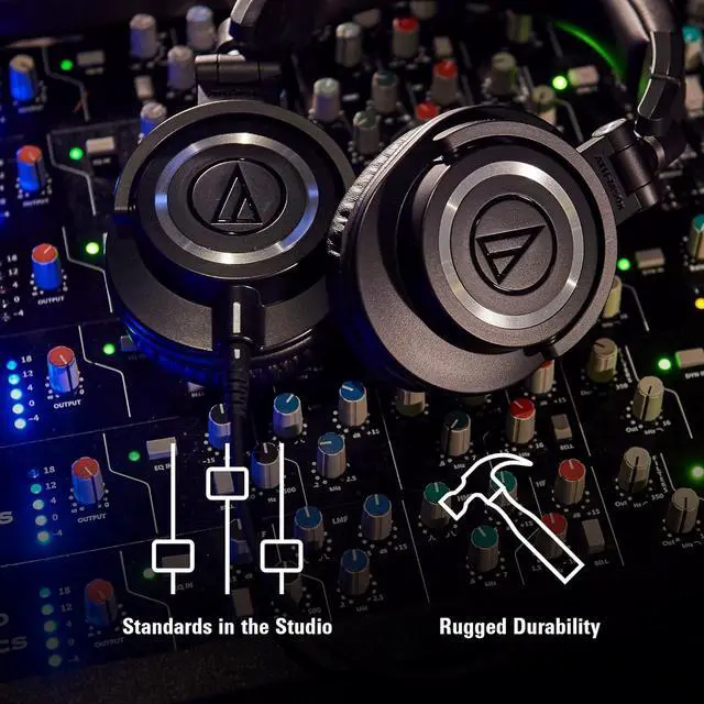 Alt view image 7 of 8 - Audio-Technica ATH-M50X Professional Studio Monitor Headphones, Black, Professional Grade, Critically Acclaimed, with Detachable Cable