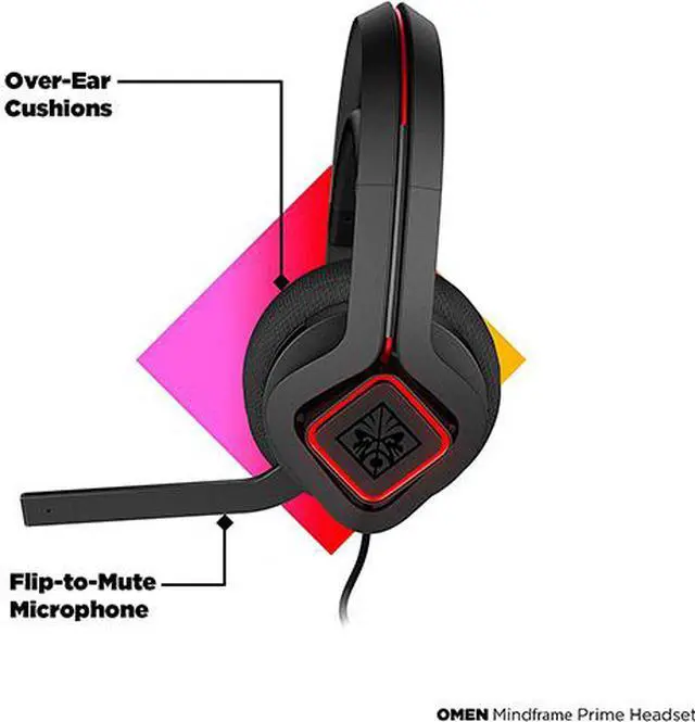 Alt view image 6 of 10 - OMEN Mindframe Prime Gaming Headset with Cooling FrostCap Ear Cups, Custom RGB, 7.1 Surround Sound, Noise-Canceling Microphone (6MF35AA), Black, Small