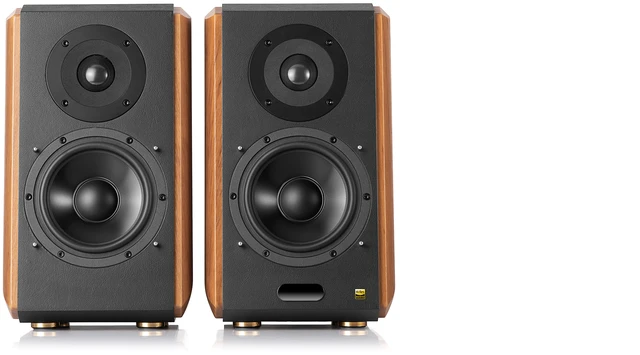 Alt view image 3 of 12 - Edifier S1000MKII Audiophile Active Bookshelf 2.0 Speakers, Computer Speakers - 120W Optical Input - Bluetooth 5.0 HD - Brown
