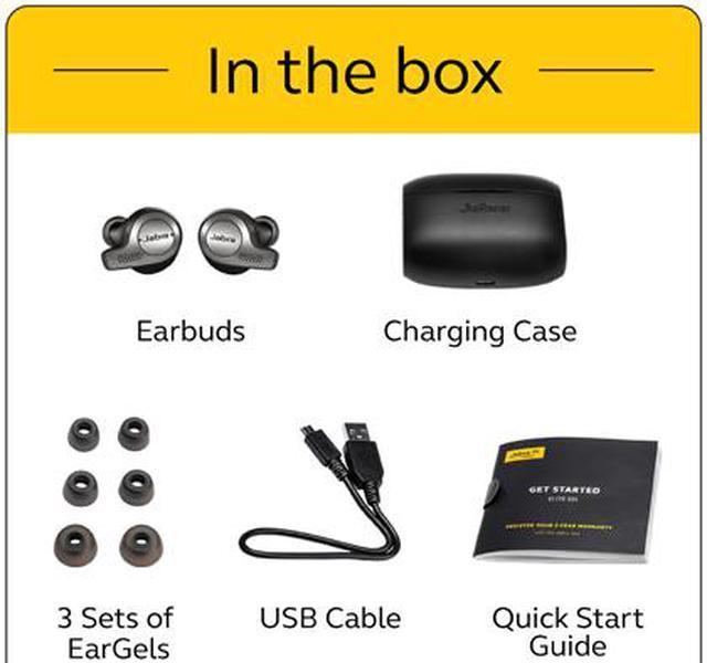 Jabra Elite 65t Titanium Black True Wireless Earbuds - Newegg.com