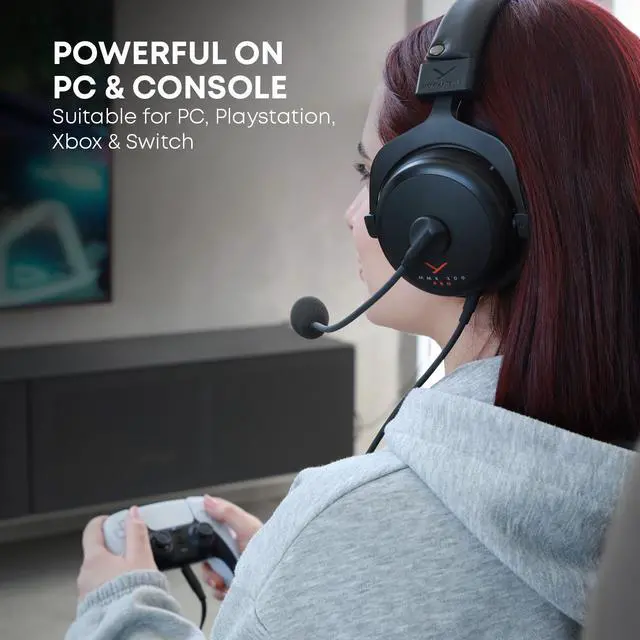 Alt view image 6 of 9 - Beyerdynamic MMX 300 PRO Closed Gaming Headset with Stellar.45 Driver and Condenser Microphone, Wired Gaming Headset Suitable for PC, Gaming Console, PS, Switch. Handmade in Germany