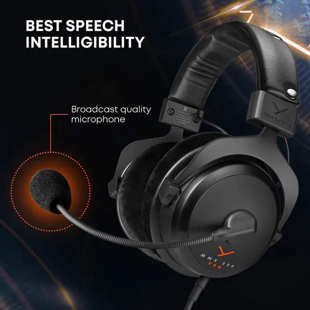 Alt view image 7 of 9 - Beyerdynamic MMX 300 PRO Closed Gaming Headset with Stellar.45 Driver and Condenser Microphone, Wired Gaming Headset Suitable for PC, Gaming Console, PS, Switch. Handmade in Germany