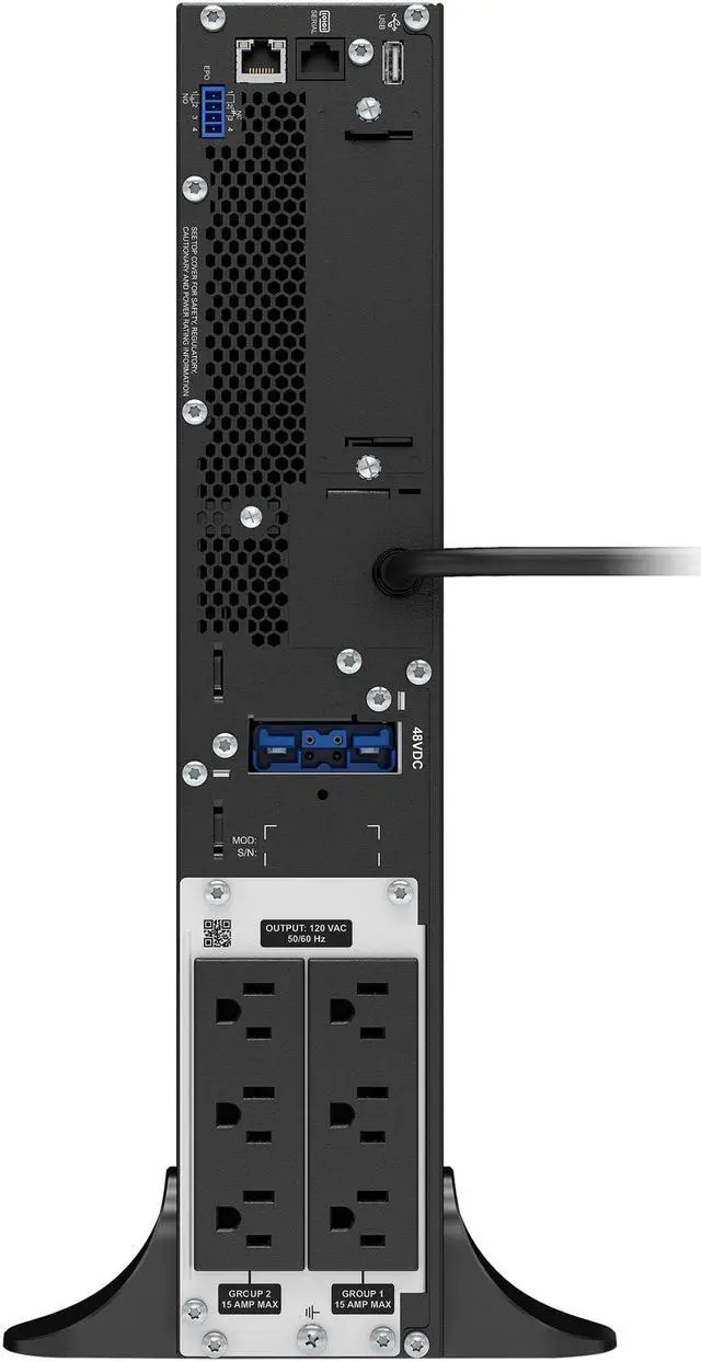 Alt view image 5 of 5 - APC SRT1500XLA Smart-UPS On-Line, 1500VA, Tower, 120V, 6x 5-15R NEMA outlets, SmartSlot, Extended runtime, W/O rail kit - Rack-mountable - 3 Hour Recharge -5 Min Stand-by-120 V Input-120 V AC Output