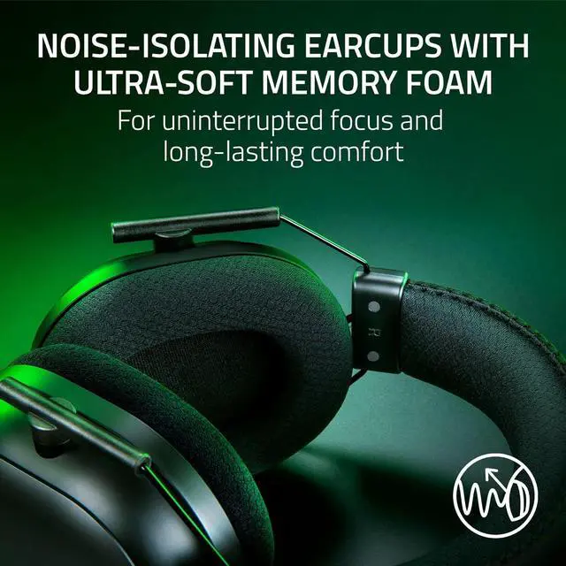 Alt view image 7 of 13 - Razer BlackShark V2 Pro Wireless Xbox Gaming Headset: 50mm Drivers - Super Wideband Mic - Noise Isolating Earcups - for Xbox, PS5, Nintendo Switch 2, PC, Mac - Bluetooth, USB-C - 70hr Battery - Black