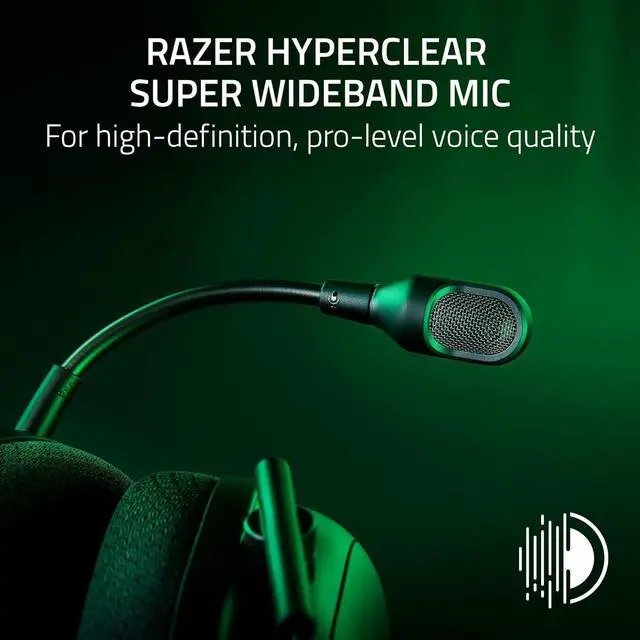 Alt view image 3 of 13 - Razer BlackShark V2 Pro Wireless Xbox Gaming Headset: 50mm Drivers - Super Wideband Mic - Noise Isolating Earcups - for Xbox, PS5, Nintendo Switch 2, PC, Mac - Bluetooth, USB-C - 70hr Battery - Black