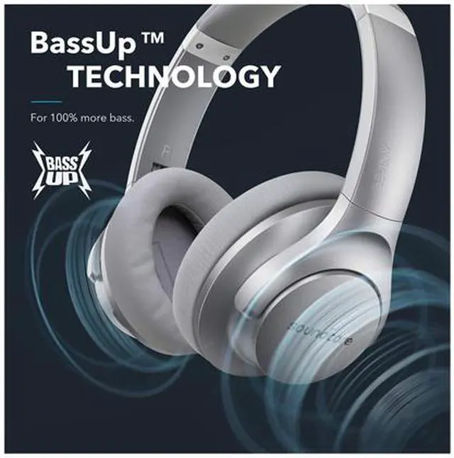 Alt view image 4 of 5 - Anker Soundcore Life Q20 Hybrid Active Noise Cancelling Headphones, Wireless Over Ear Bluetooth Headphones with 40H Playtime, Hi-Res Audio, Deep Bass, Memory Foam Ear Cups and Headband for Travel, Work