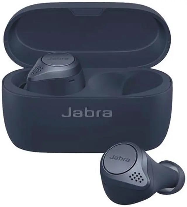 Alt view image 5 of 5 - Jabra Elite Active 75t Navy Voice Assistant Enabled True Wireless Sports Earbuds with Charging Case