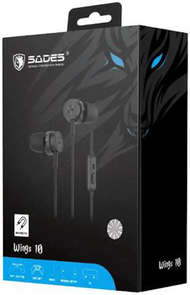 Alt view image 7 of 7 - SADES Wings 10 Wired Gaming Earbuds Immersive Game Sound With Clear Microphone For PS4 / XBOX ONE / Mobile / VR / Nintendo Switch / Mac