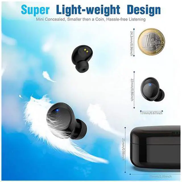 Alt view image 4 of 4 - [Upgraded] Bluetooth 5.0 True Wireless Earbuds with LED Display and Charging Case Sweatproof TWS Stereo Headphones in Ear Built in Mic Headset Premium Sound with Deep Bass for Sports