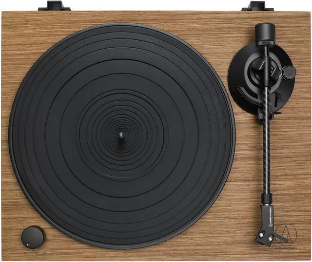 Alt view image 3 of 5 - Audio-Technica AT-LPW40WN Fully Manual Belt-Drive Turntable, 2 Speeds, Dynamic Anti-Skate Control, Carbon-Fiber Tonearm Walnut