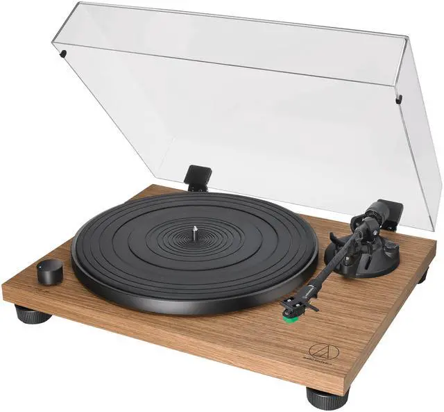 Alt view image 2 of 5 - Audio-Technica AT-LPW40WN Fully Manual Belt-Drive Turntable, 2 Speeds, Dynamic Anti-Skate Control, Carbon-Fiber Tonearm Walnut