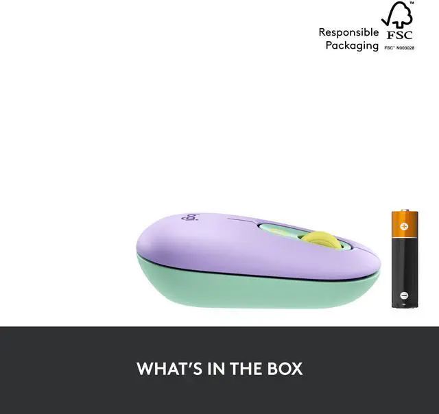 Alt view image 9 of 9 - Logitech POP Wireless Ambidextrous Optical USB Mouse Daydream (910-006544)