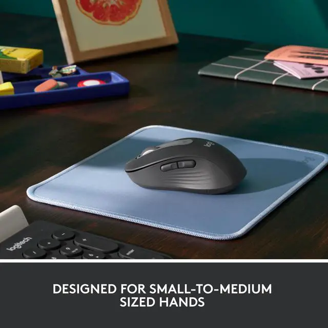 Alt view image 4 of 9 - Logitech Signature M650 Mouse - Wireless - Bluetooth/Radio Frequency - Graphite - USB - 4000 dpi - Scroll Wheel - Medium Hand/Palm Size - Right-handed Only