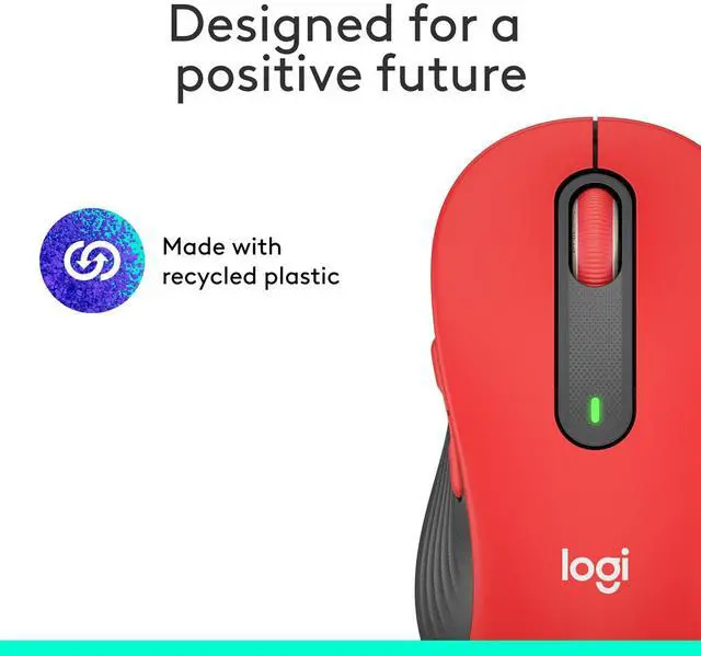 Alt view image 10 of 10 - Logitech Signature M650 L Mouse - Optical - Wireless - Bluetooth/Radio Frequency - Red - USB - 2000 dpi - Scroll Wheel - 5 Button(s) - 5 Programmable Button(s) - Large Hand/Palm Size