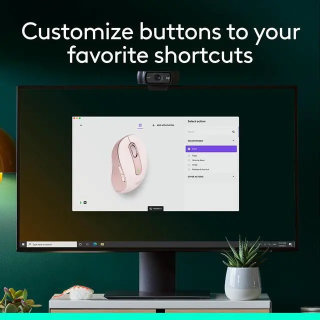 Alt view image 5 of 10 - Logitech Signature M650 Mouse - Optical - Wireless - Bluetooth/Radio Frequency - Rose - USB - 2000 dpi - Scroll Wheel - 5 Button(s) - 5 Programmable Button(s) - Medium Hand/Palm Size