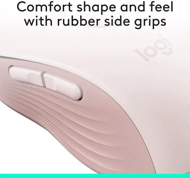 Alt view image 8 of 10 - Logitech Signature M650 Mouse - Optical - Wireless - Bluetooth/Radio Frequency - Rose - USB - 2000 dpi - Scroll Wheel - 5 Button(s) - 5 Programmable Button(s) - Medium Hand/Palm Size