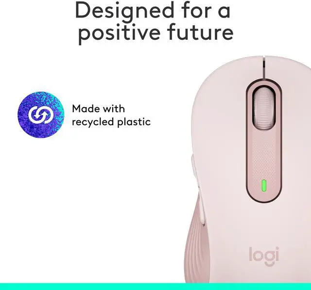 Alt view image 10 of 10 - Logitech Signature M650 Mouse - Optical - Wireless - Bluetooth/Radio Frequency - Rose - USB - 2000 dpi - Scroll Wheel - 5 Button(s) - 5 Programmable Button(s) - Medium Hand/Palm Size