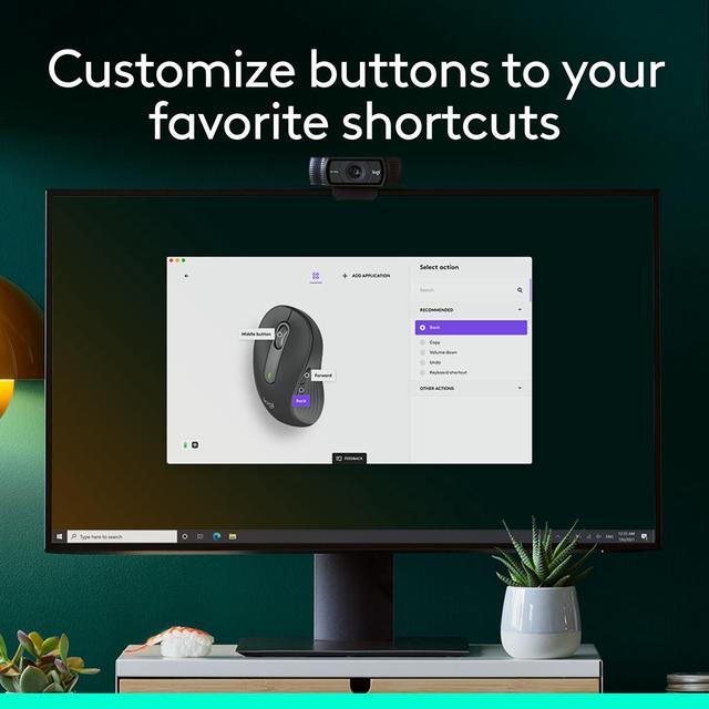 Alt view image 5 of 10 - Logitech Signature M650 L LEFT Mouse - Optical - Wireless - Bluetooth/Radio Frequency - Graphite - USB - 2000 dpi - Scroll Wheel - 5 Button(s) - 5 Programmable Button(s) - Large Hand/Palm Size - Left-