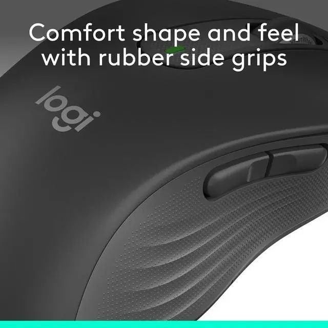 Alt view image 8 of 10 - Logitech Signature M650 L LEFT Mouse - Optical - Wireless - Bluetooth/Radio Frequency - Graphite - USB - 2000 dpi - Scroll Wheel - 5 Button(s) - 5 Programmable Button(s) - Large Hand/Palm Size - Left-