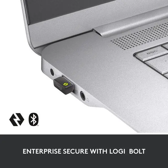 Alt view image 3 of 10 - Logitech MX Master 3S for Business, Wireless Mouse with Quiet Clicks, 8K DPI, Secured Logi Bolt USB Receiver, Bluetooth, USB-C Charging, MagSpeed Scrolling, Windows/Mac/Chrome/Linux - Graphite