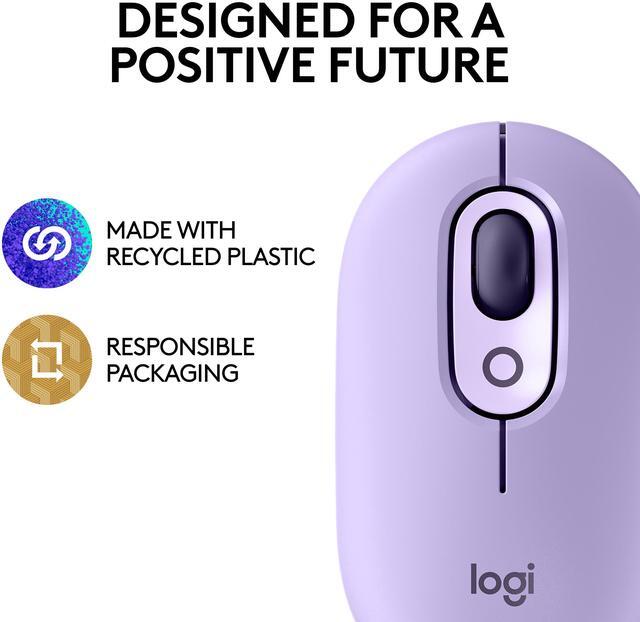 Alt view image 2 of 9 - Logitech POP Mouse, Wireless Mouse with Customizable Emojis, SilentTouch Technology, Precision/Speed Scroll, Compact Design, Bluetooth, Multi-Device, OS Compatible - Cosmos