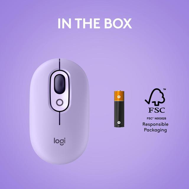 Alt view image 9 of 9 - Logitech POP Mouse, Wireless Mouse with Customizable Emojis, SilentTouch Technology, Precision/Speed Scroll, Compact Design, Bluetooth, Multi-Device, OS Compatible - Cosmos