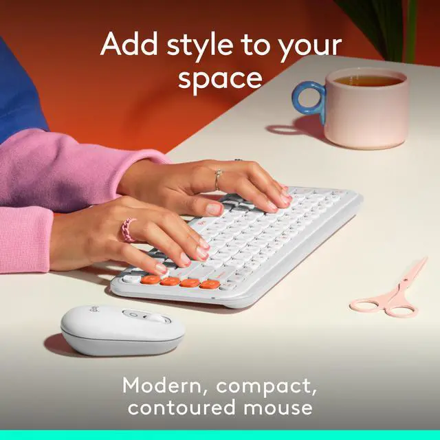 Alt view image 8 of 12 - Logitech POP Mouse - Wireless - 32.81 ft - Bluetooth - Off White - Scroll Wheel - 4 Button(s) - 1 x AA Battery Supported